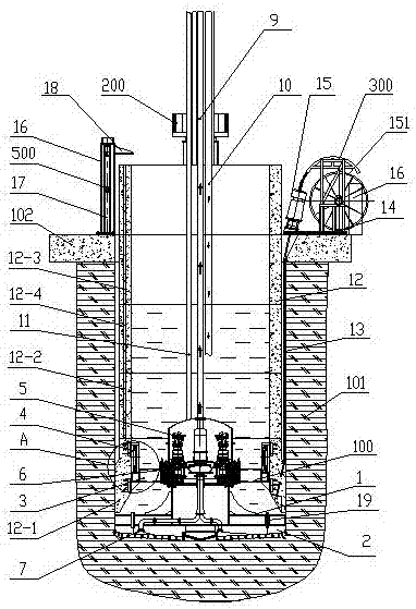 Vertical shaft tunnel boring machine by shaft sinking method and construction method of tunnel boring machine