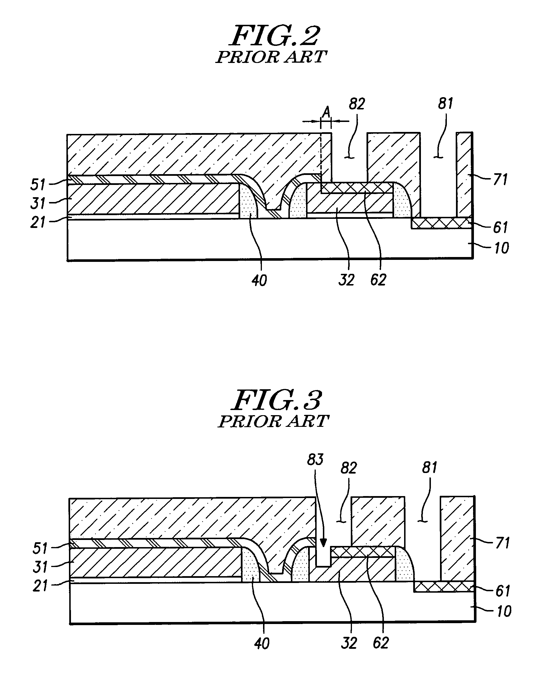 Semiconducting device having a structure to improve contact processing margin, and method of fabricating the same