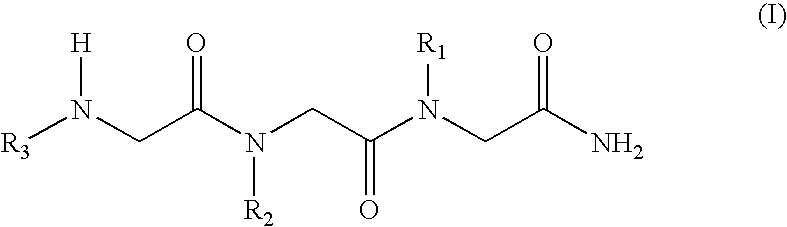 N-alkylglycine trimeres capable of blocking the response to chemical substances, heat stimuli or mediators of neuronal receptor inflammation and compositions containing said trimeres