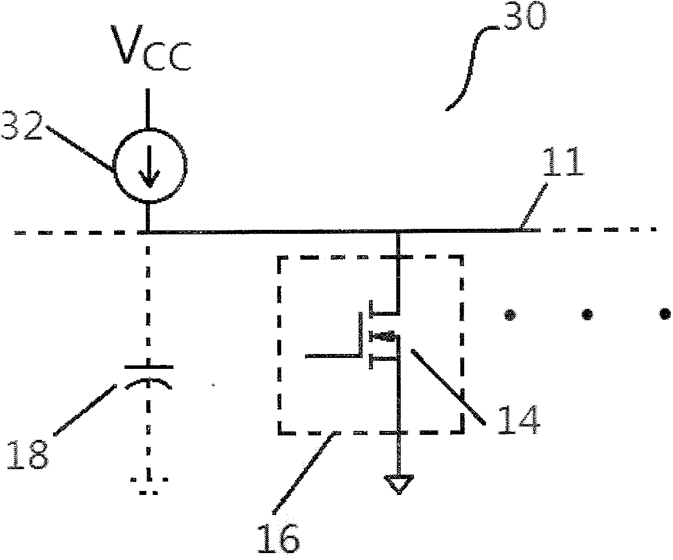 Active upward-pulling circuit of drain electrode open circuit signal