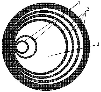 Hollow optical fiber with multiple resonance layers