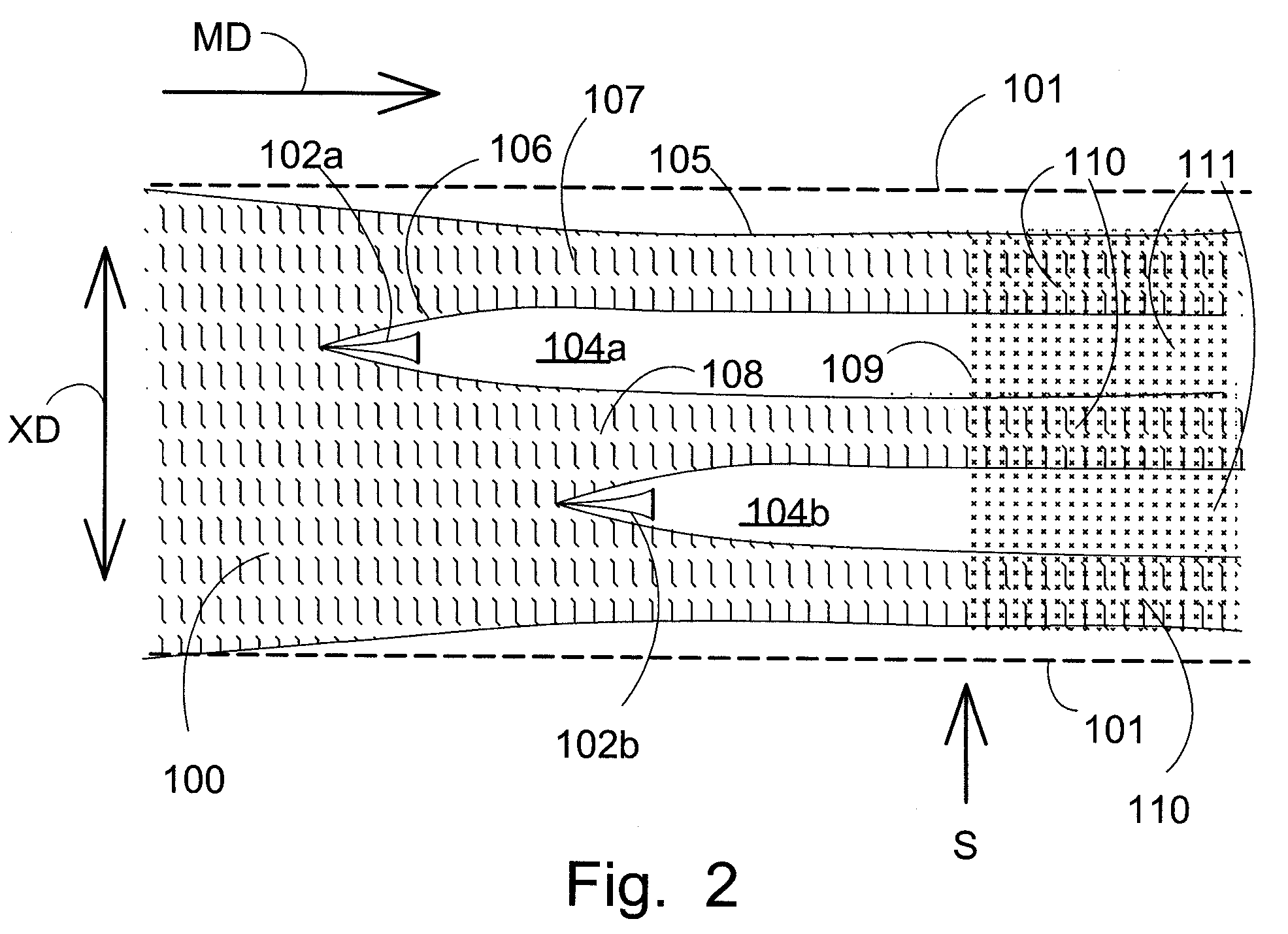 Stitchbonded fabric with a discontinuous substrate