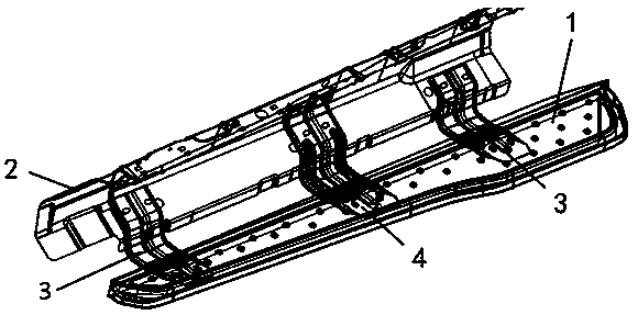 An automobile side pedal fixing structure