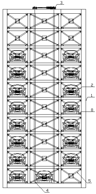 Automatic adjusting technique of switching from higher layer to lower layer of vehicle access tower base