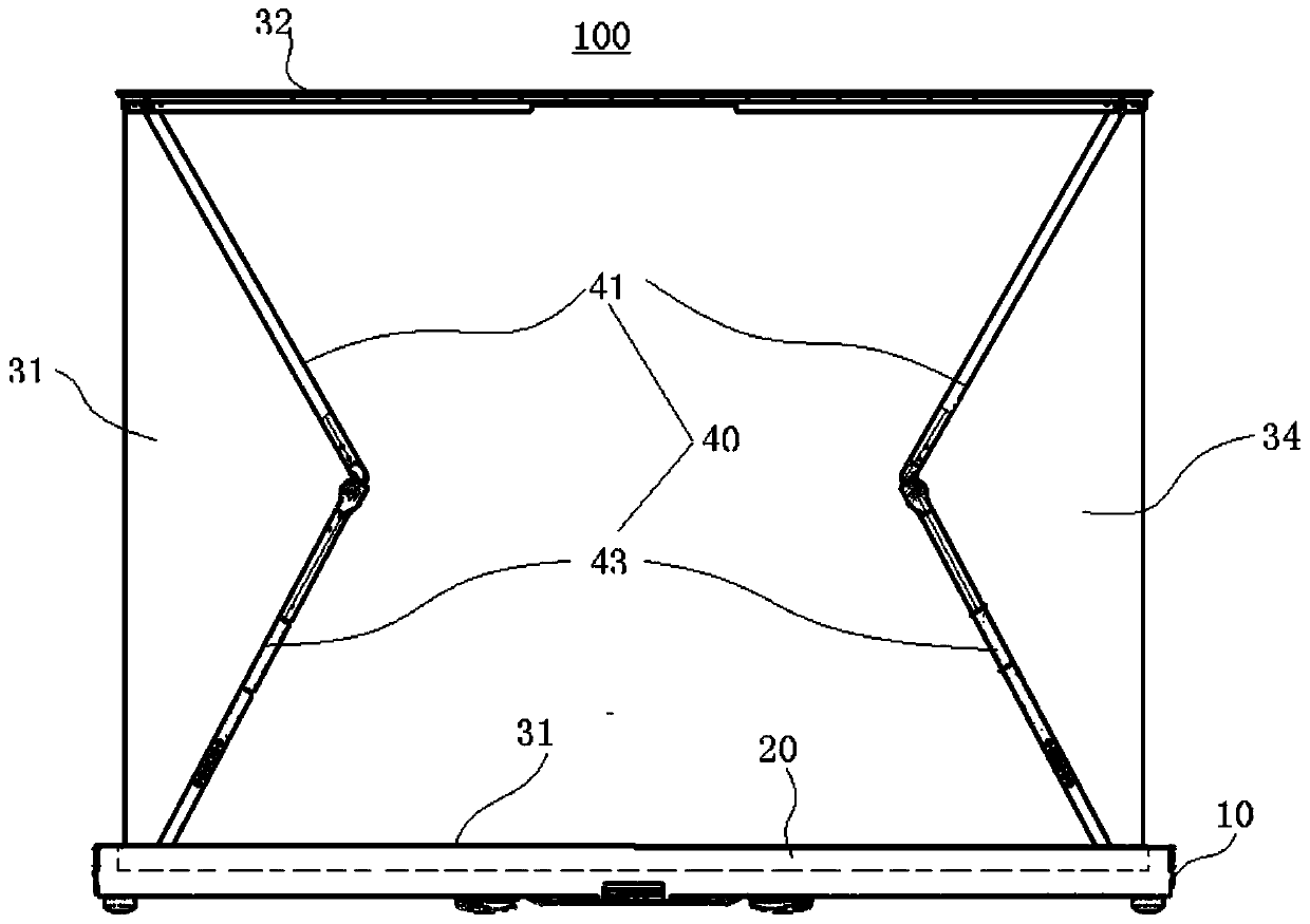 Curtain lifting mechanism and projection equipment