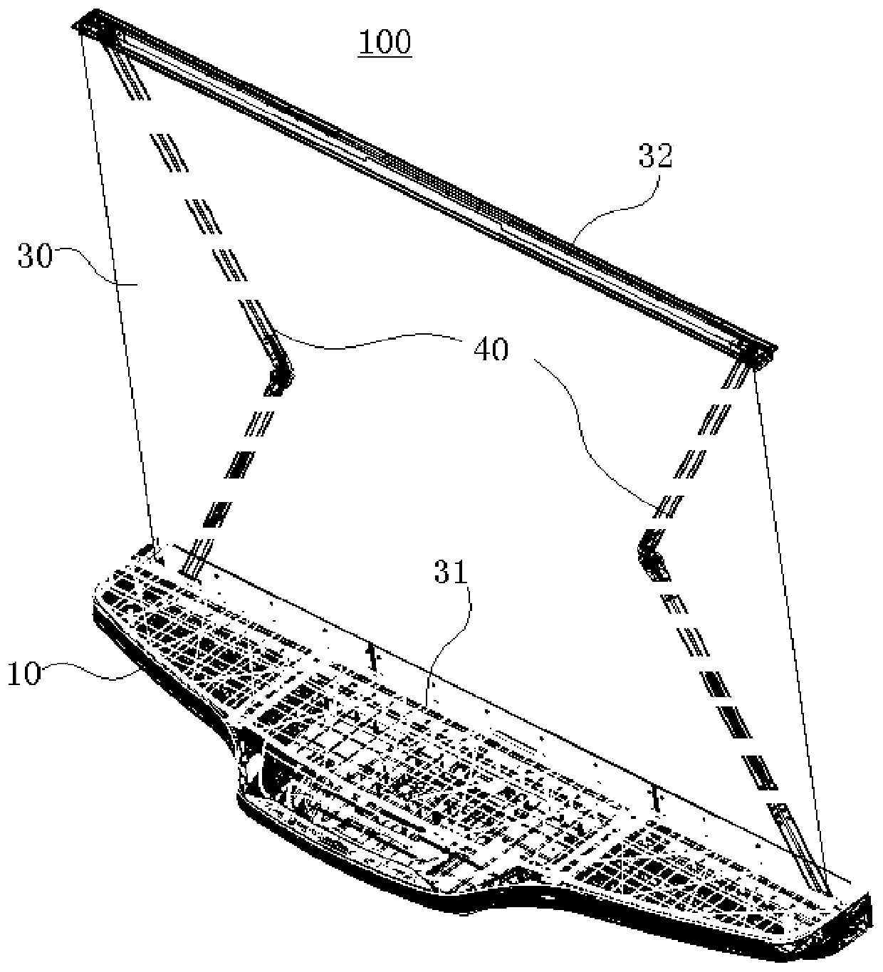 Curtain lifting mechanism and projection equipment