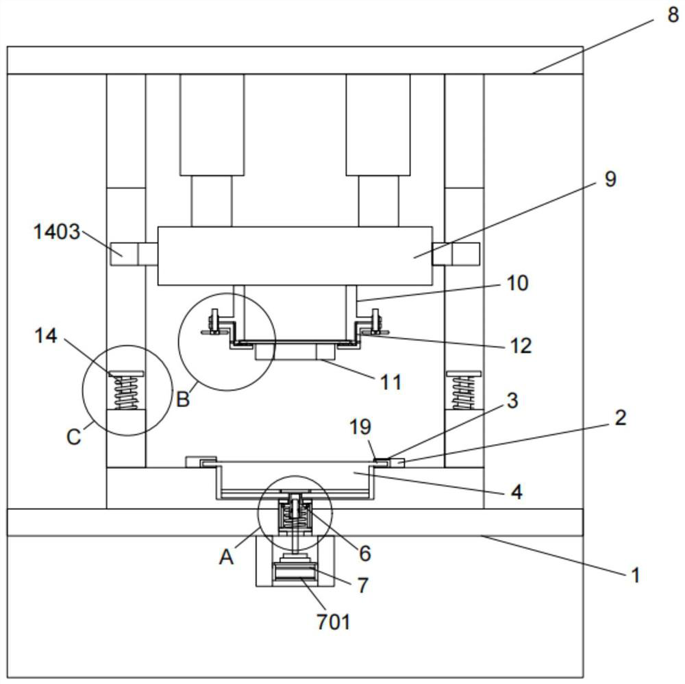 Stamping die with die head convenient to replace for automobile hardware parts