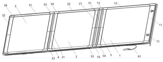 Hard board three-folding vehicle hood