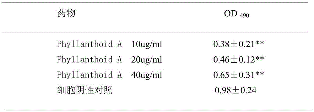 Application of phyllanthoid A in the preparation of drugs for inhibiting liver fibroblast proliferation