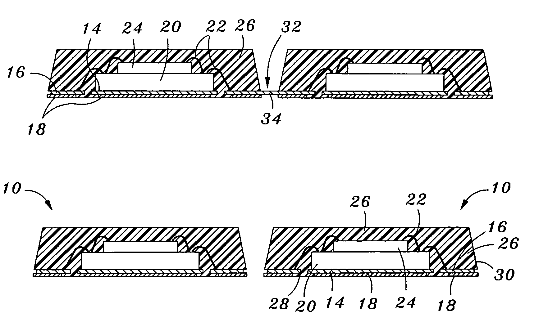 Etch singulated semiconductor package