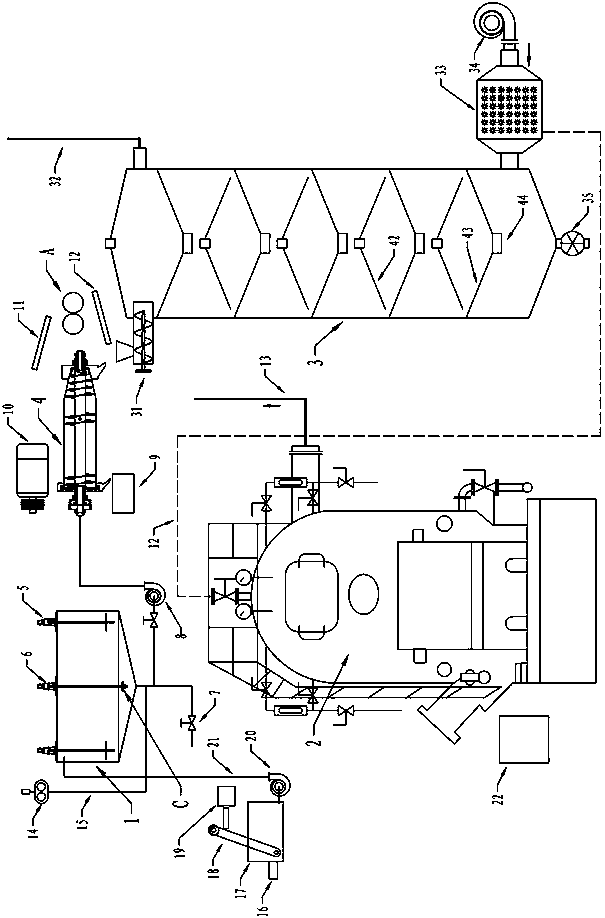 Sinusoidal roller-type urban wastewater garbage disposal device with centrifugal machine