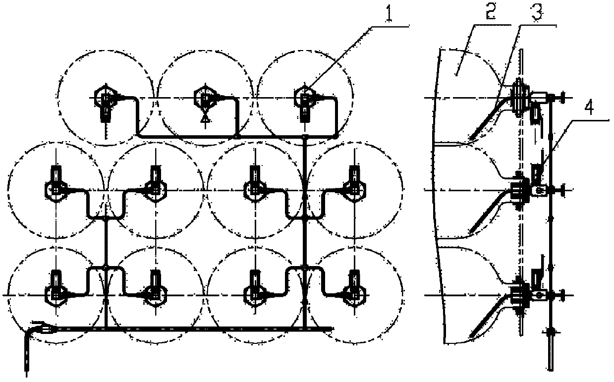 Integrated blowdown apparatus of trailer operation bin with eleven high-pressure gas cylinders