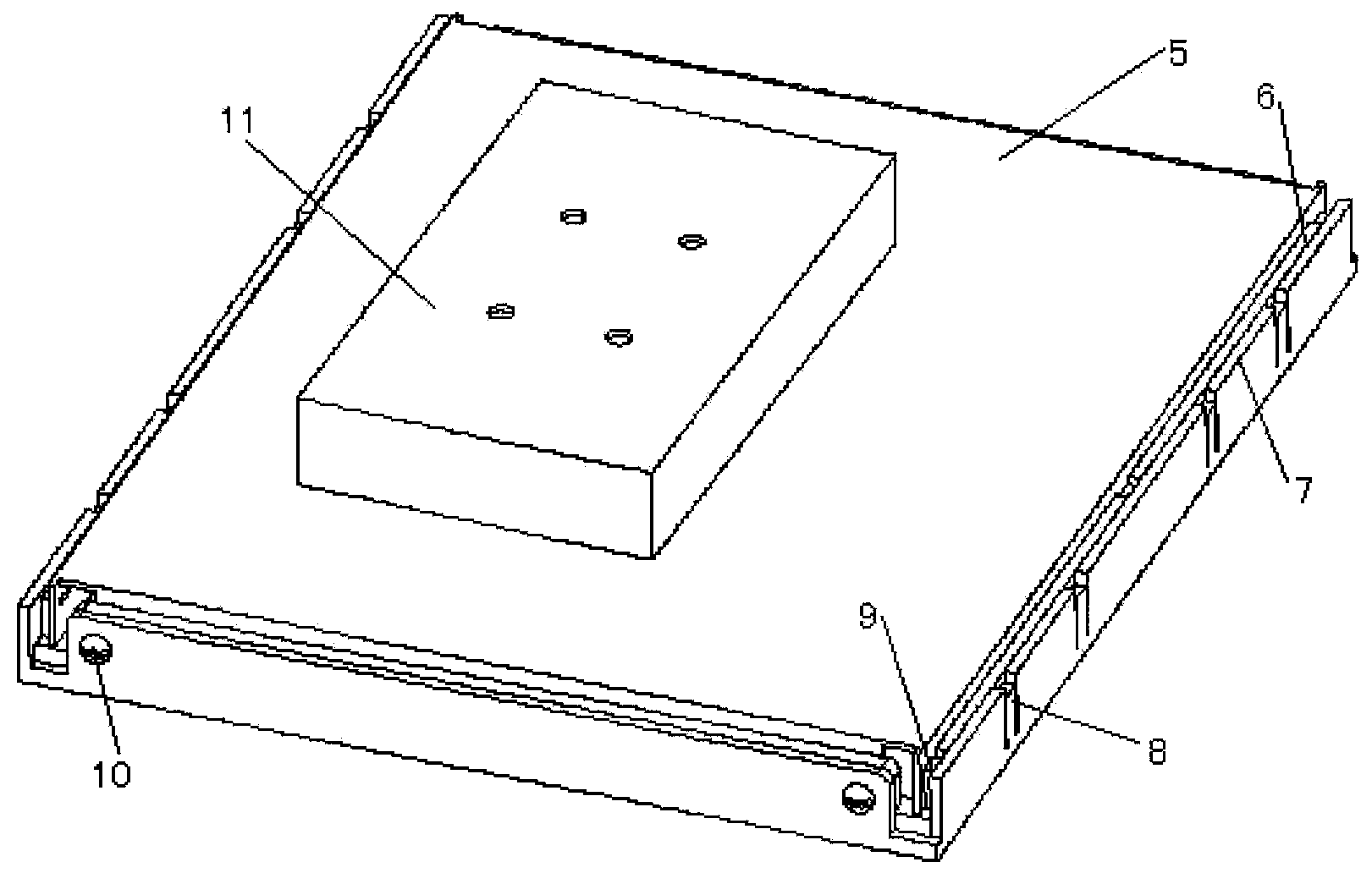 Liquid crystal display framework with initiative detachment function and initiative detachment device