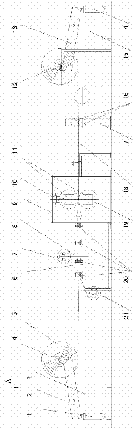 Production equipment for plastic drainage strips