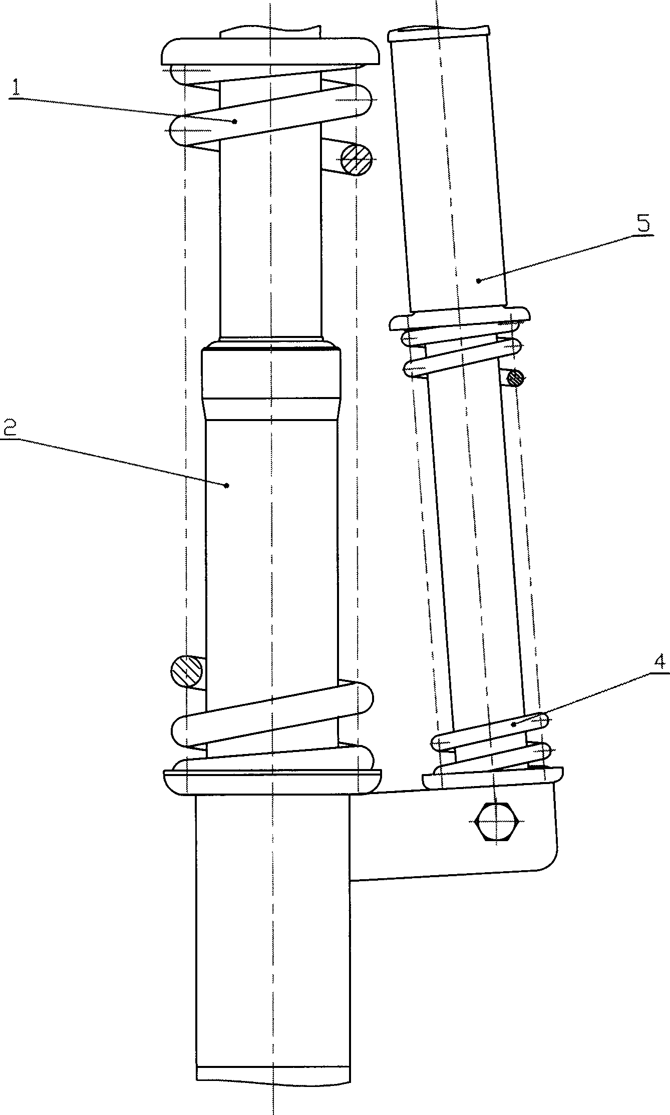 Motor vehicle front wheel damper