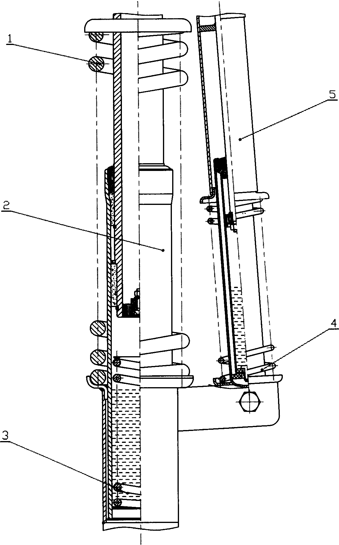 Motor vehicle front wheel damper