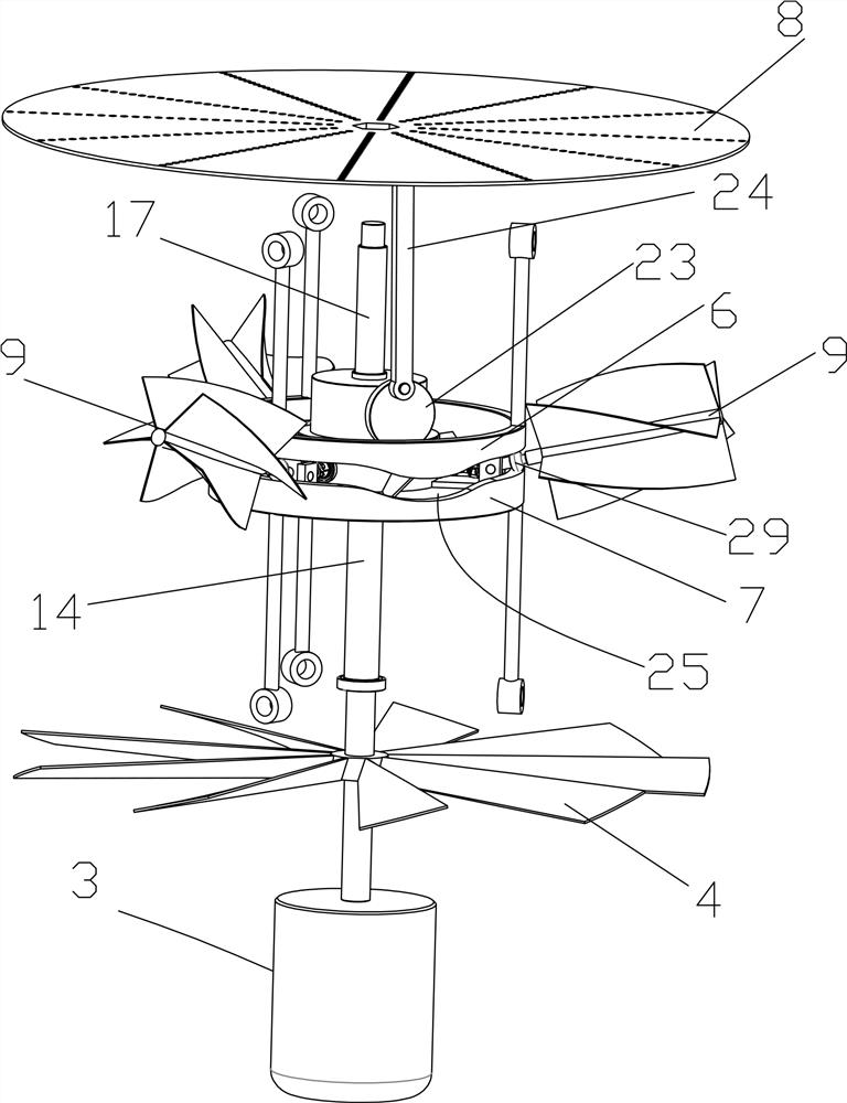 A rotary yaw high speed axial flow stirring robot