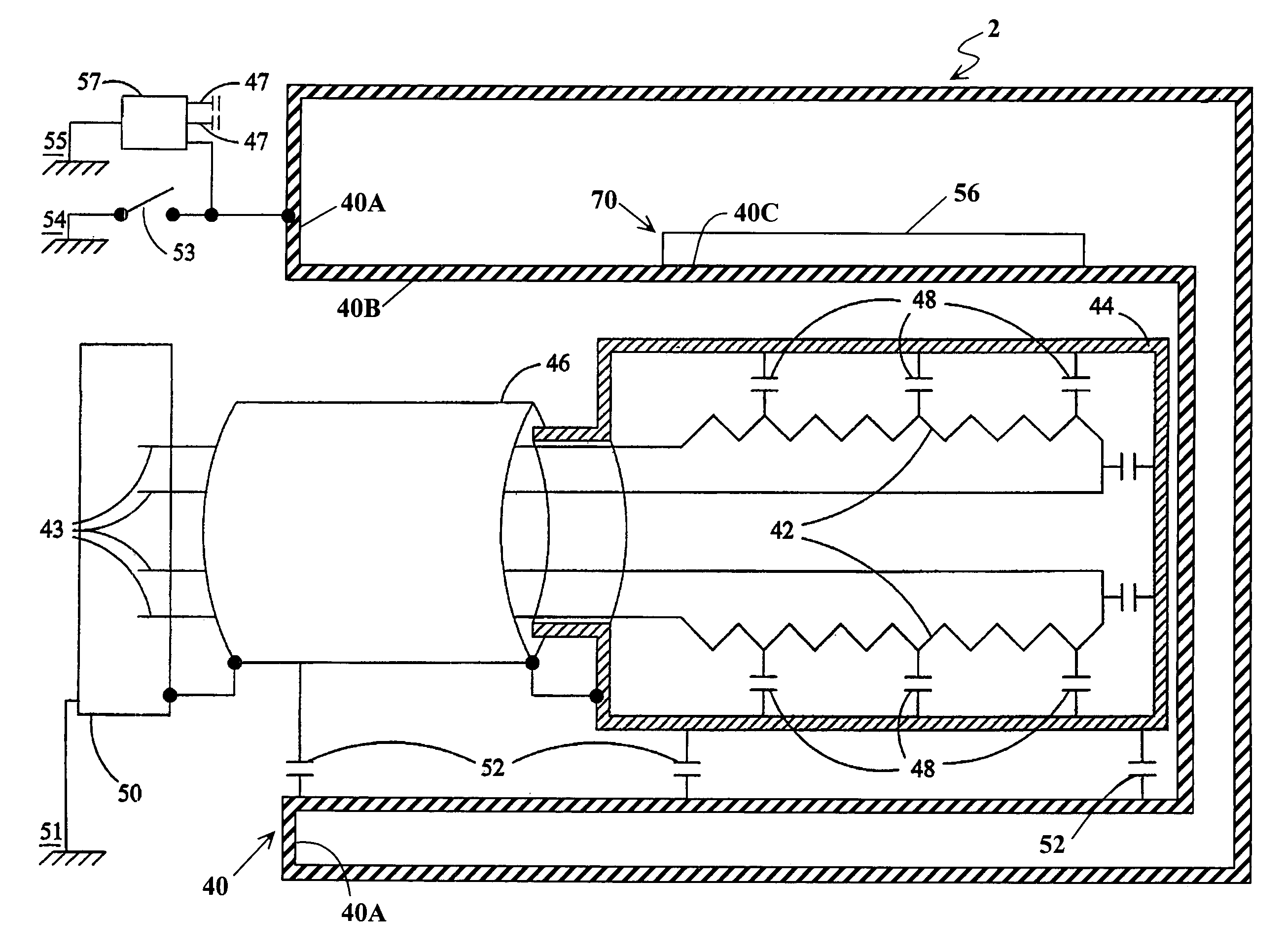 Probe station thermal chuck with shielding for capacitive current