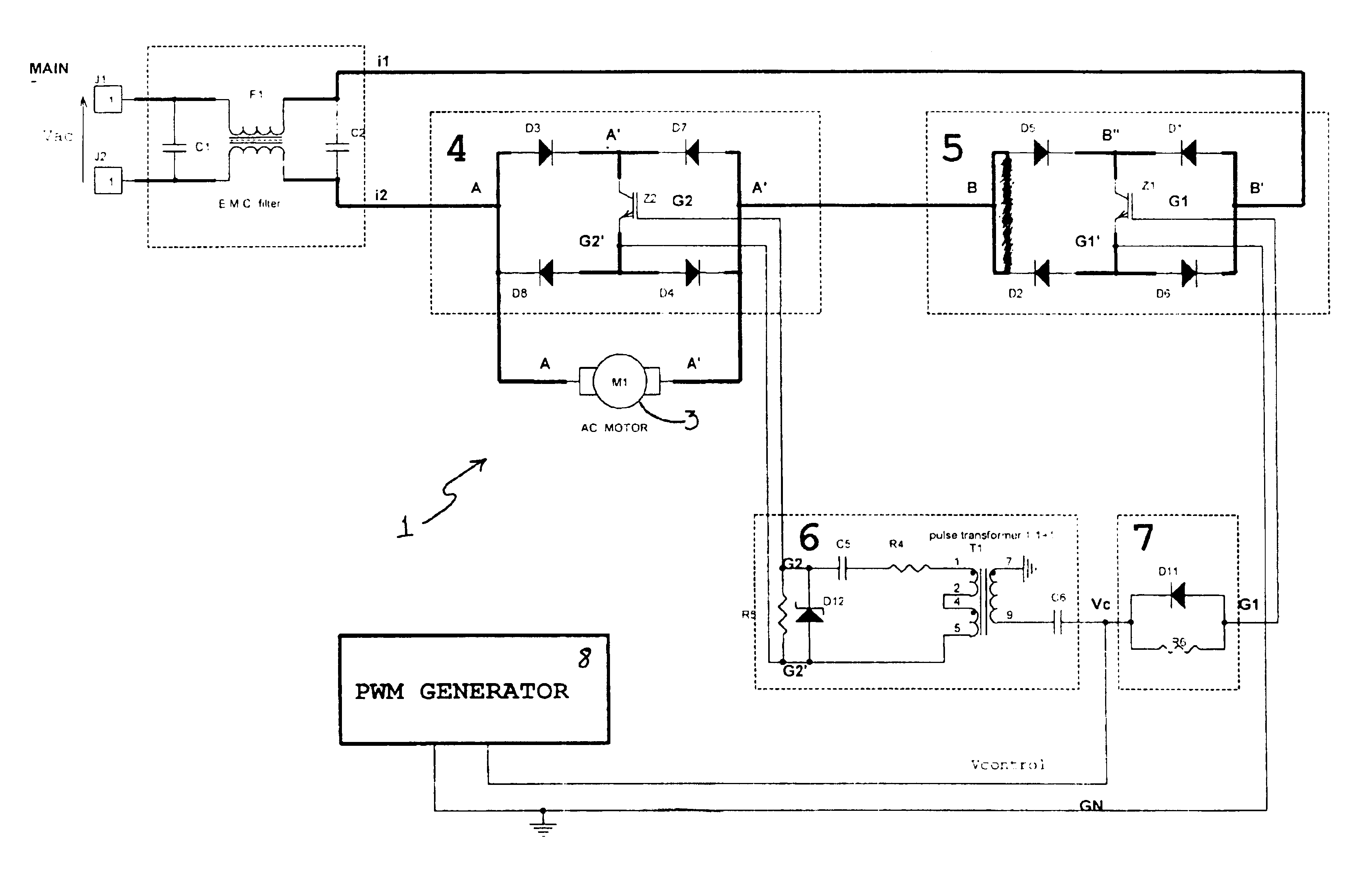 Circuit device for driving an AC electric load