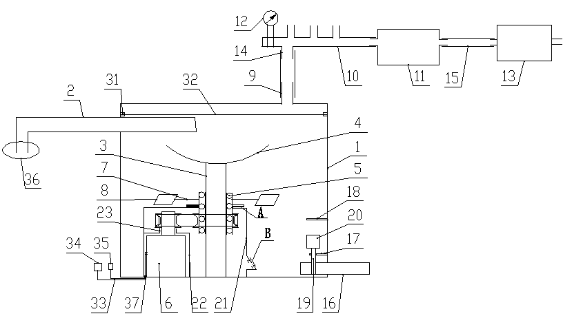 Fast and efficient gas-water separating apparatus at well mouth of coalbed methane extraction well