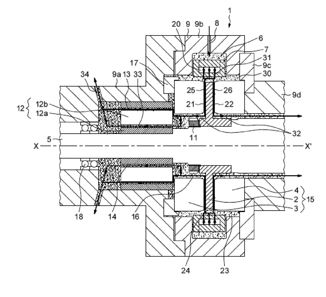 A cooling system for axial magnetic bearing