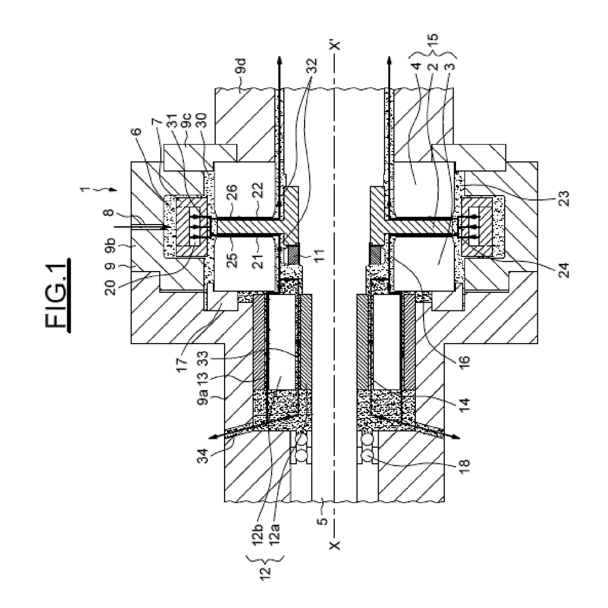 A cooling system for axial magnetic bearing