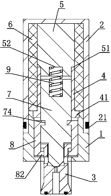 Pilot-operated type electromagnetic valve in bottle opening valve