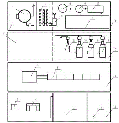 Three-dimensional type arrangement method for hydraulic system equipment of up-pressing type forging set