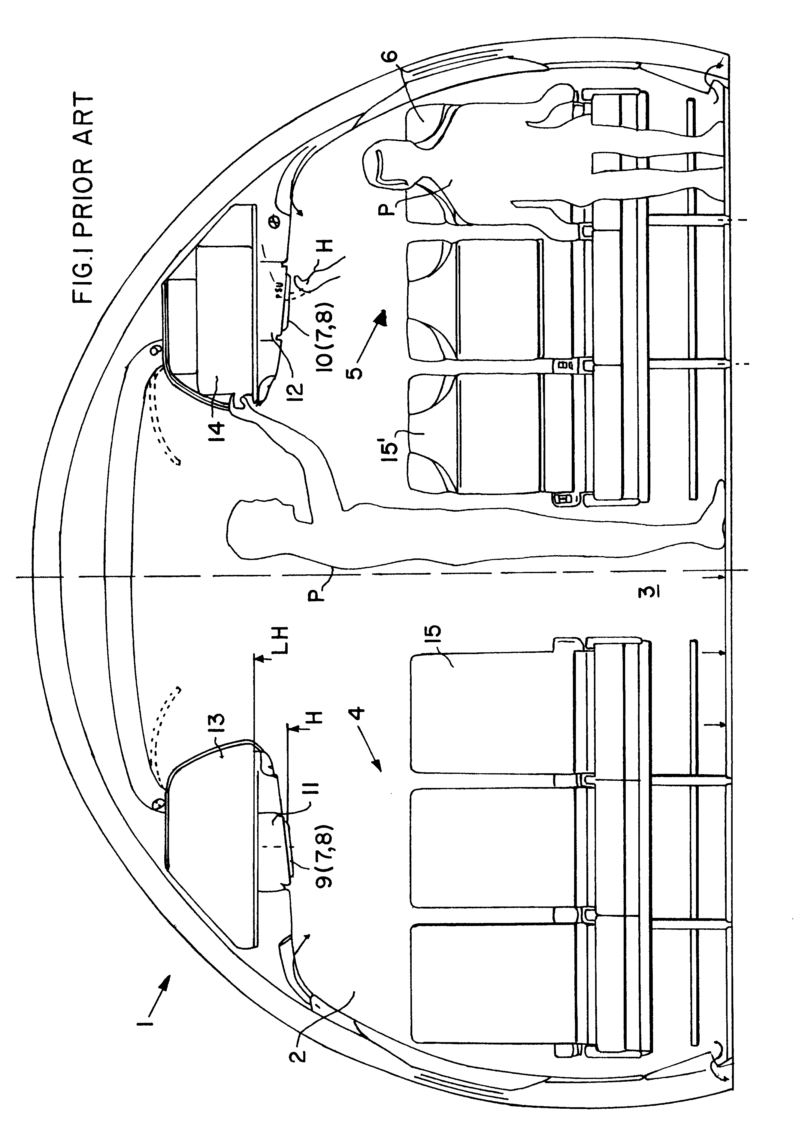 Passenger orientation arrangement in a passenger cabin