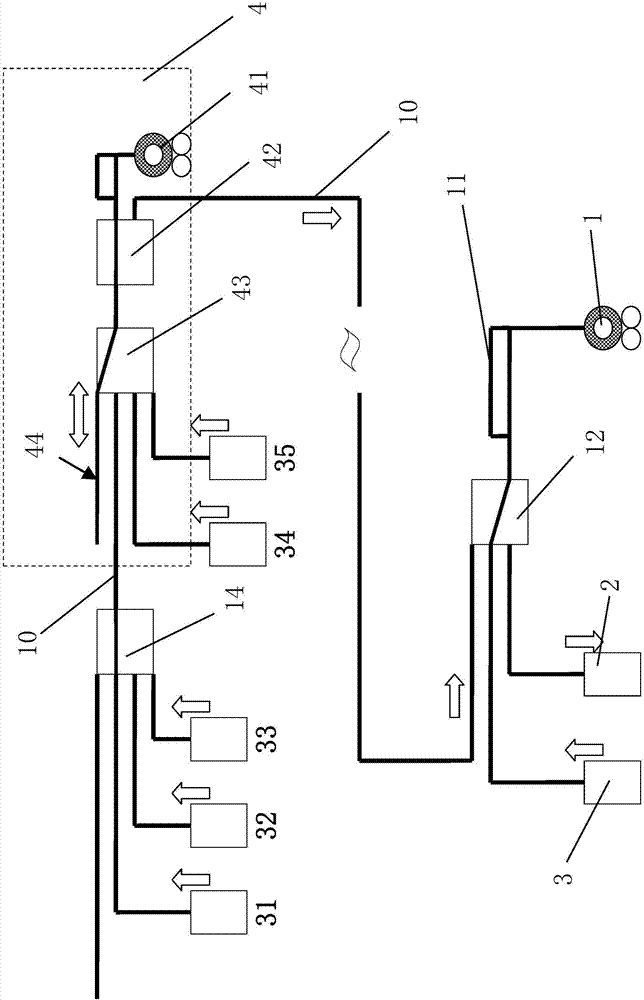 Pneumatic pipe continuous transferring system