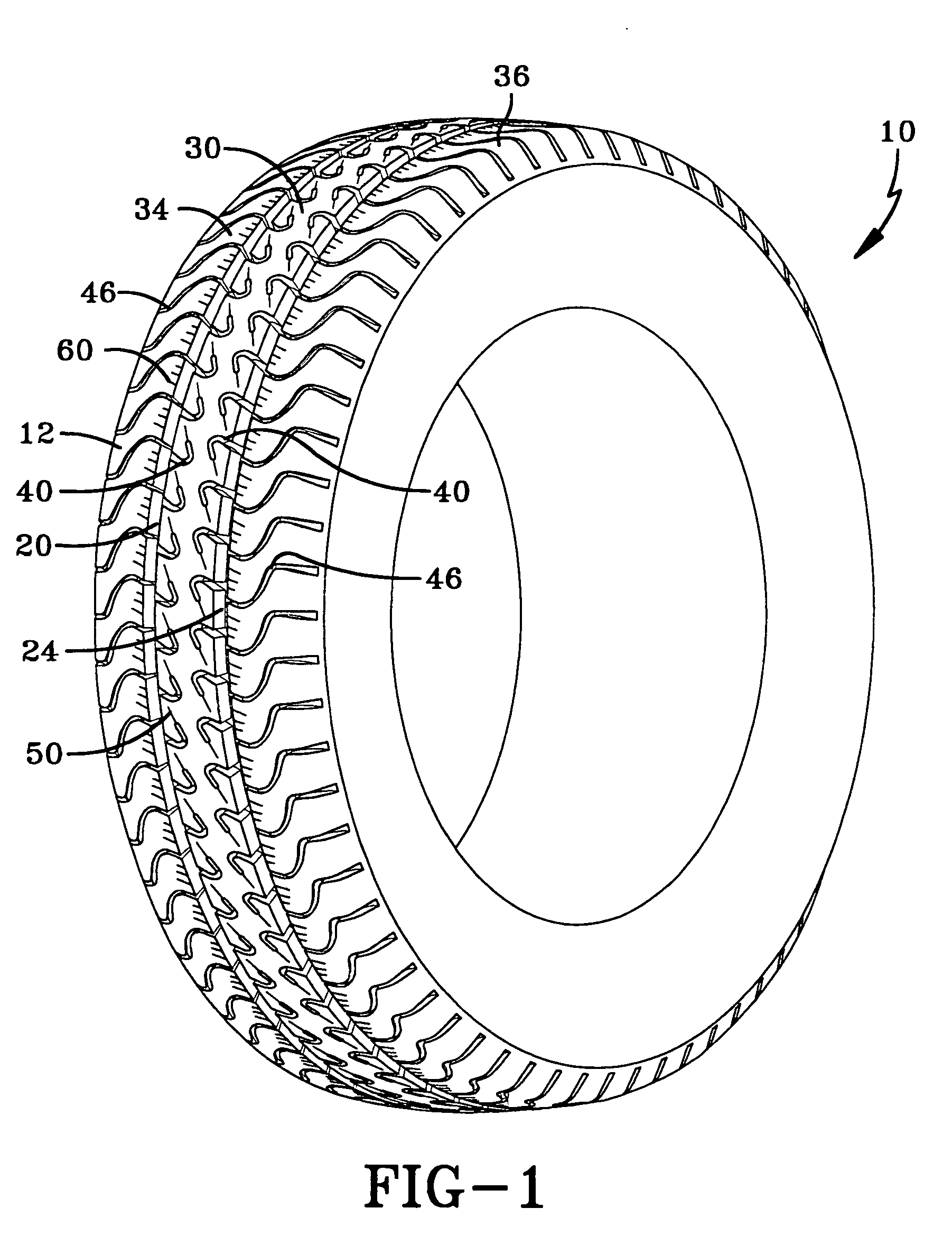 Tread for a light truck or automobile tire