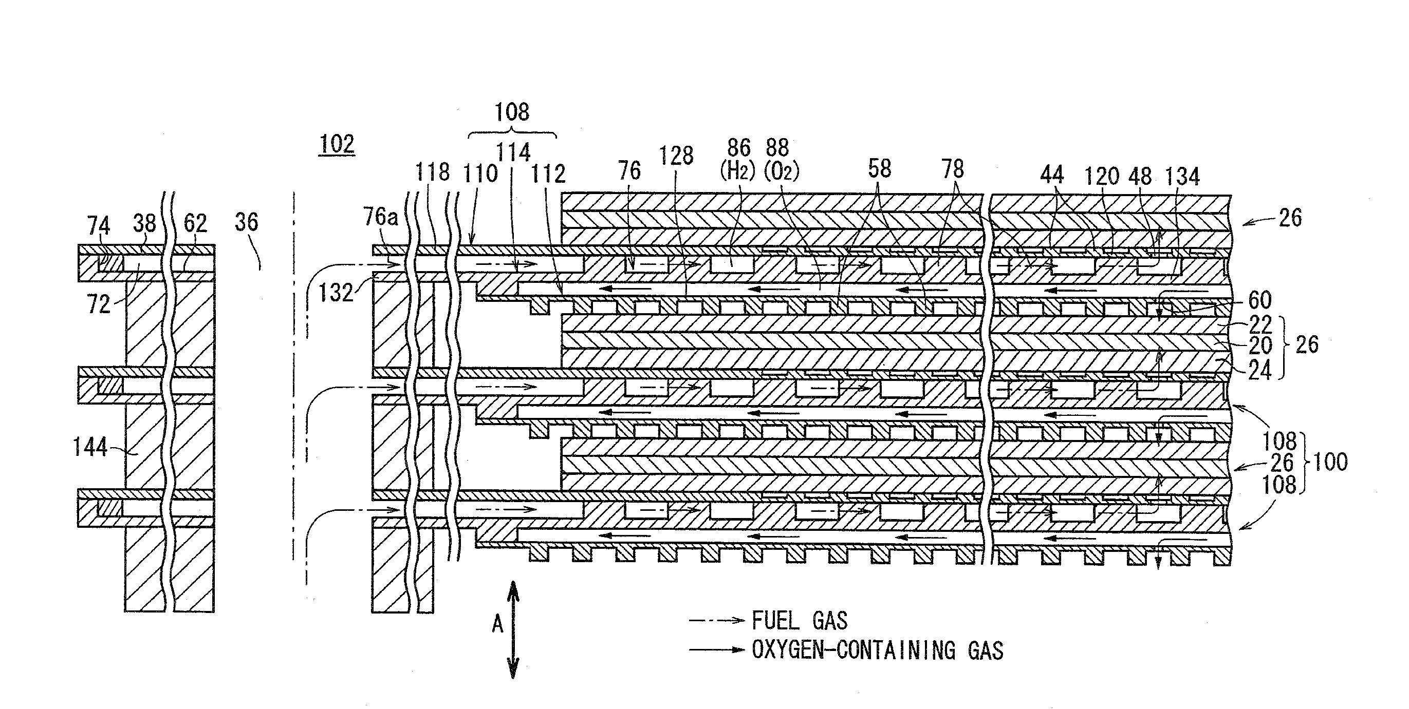 Fuel cell and fuel cell stack