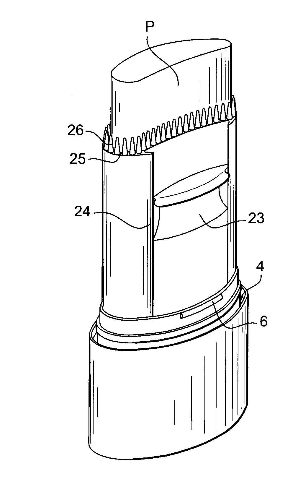 Device for packaging and applying a product