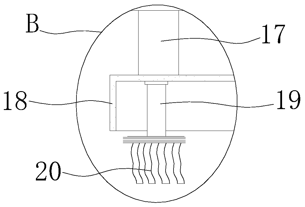 Rope head glue dipping device for rope for clothing