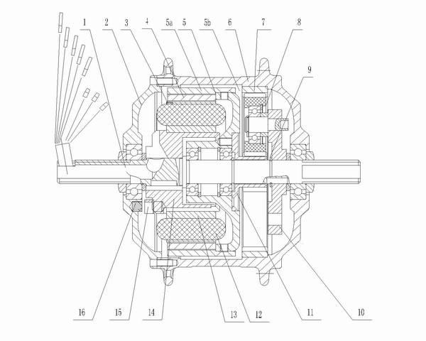 Shoulderless and brushless hub motor for electric bicycle