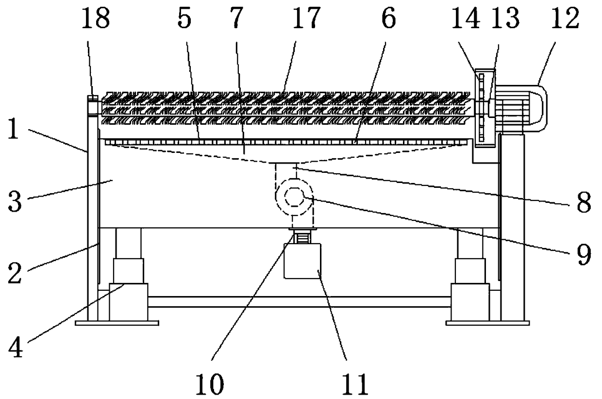 Board grinding device with dust collecting effect