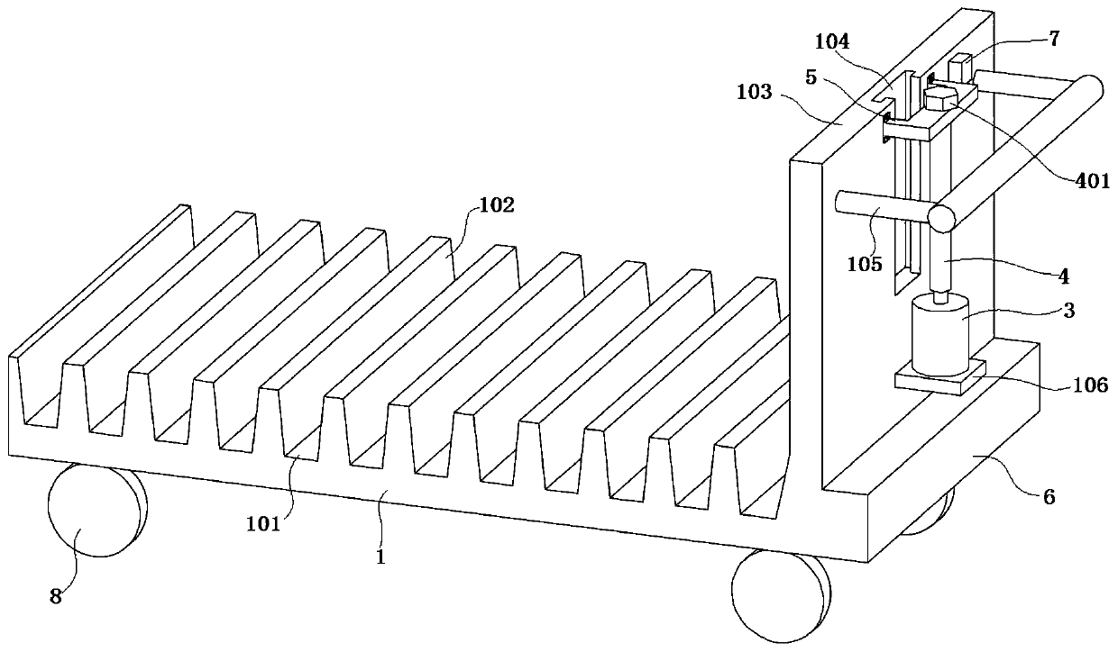 Adjustable transfer trolley for intelligent blackboard production