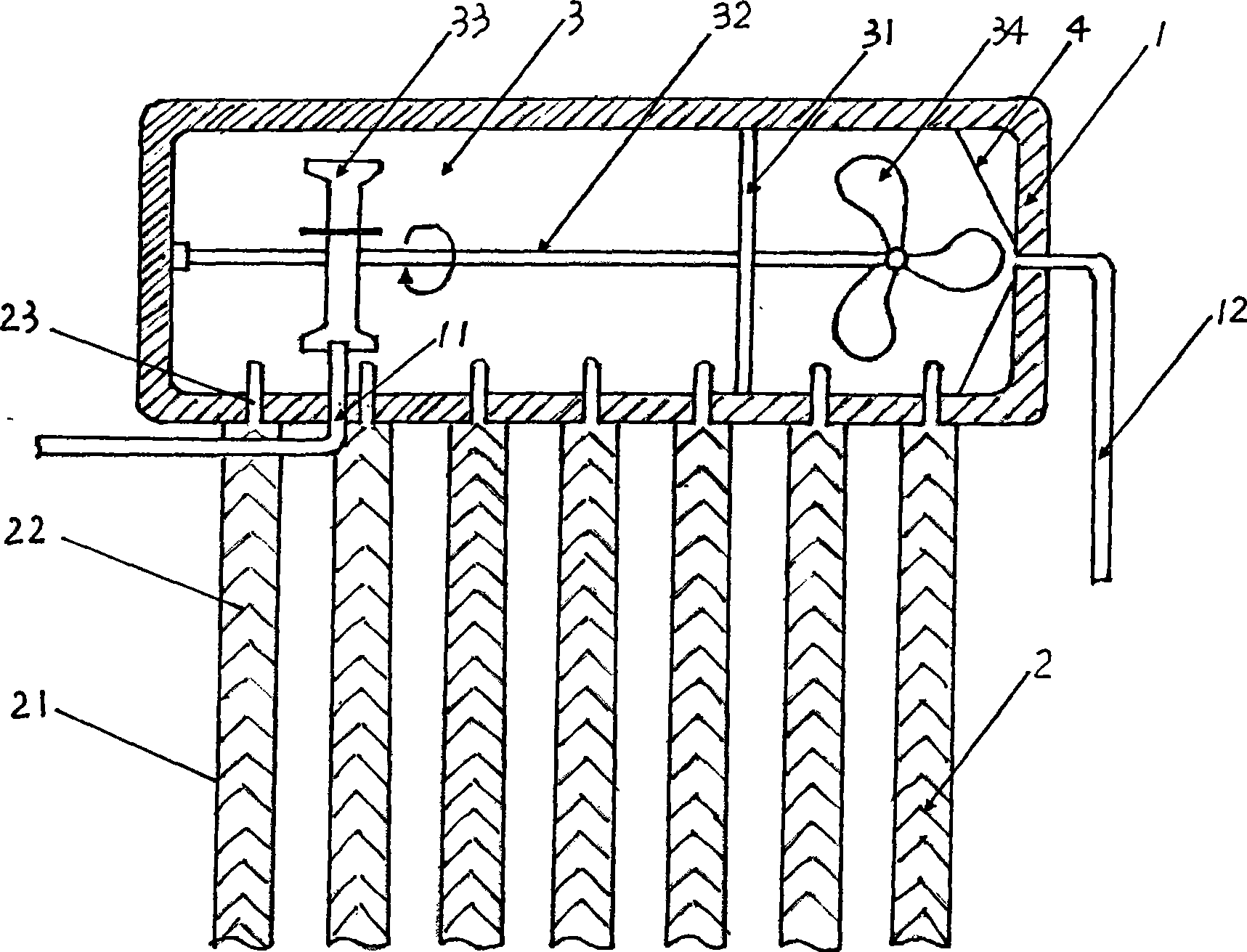 Turbocharging type solar water heater