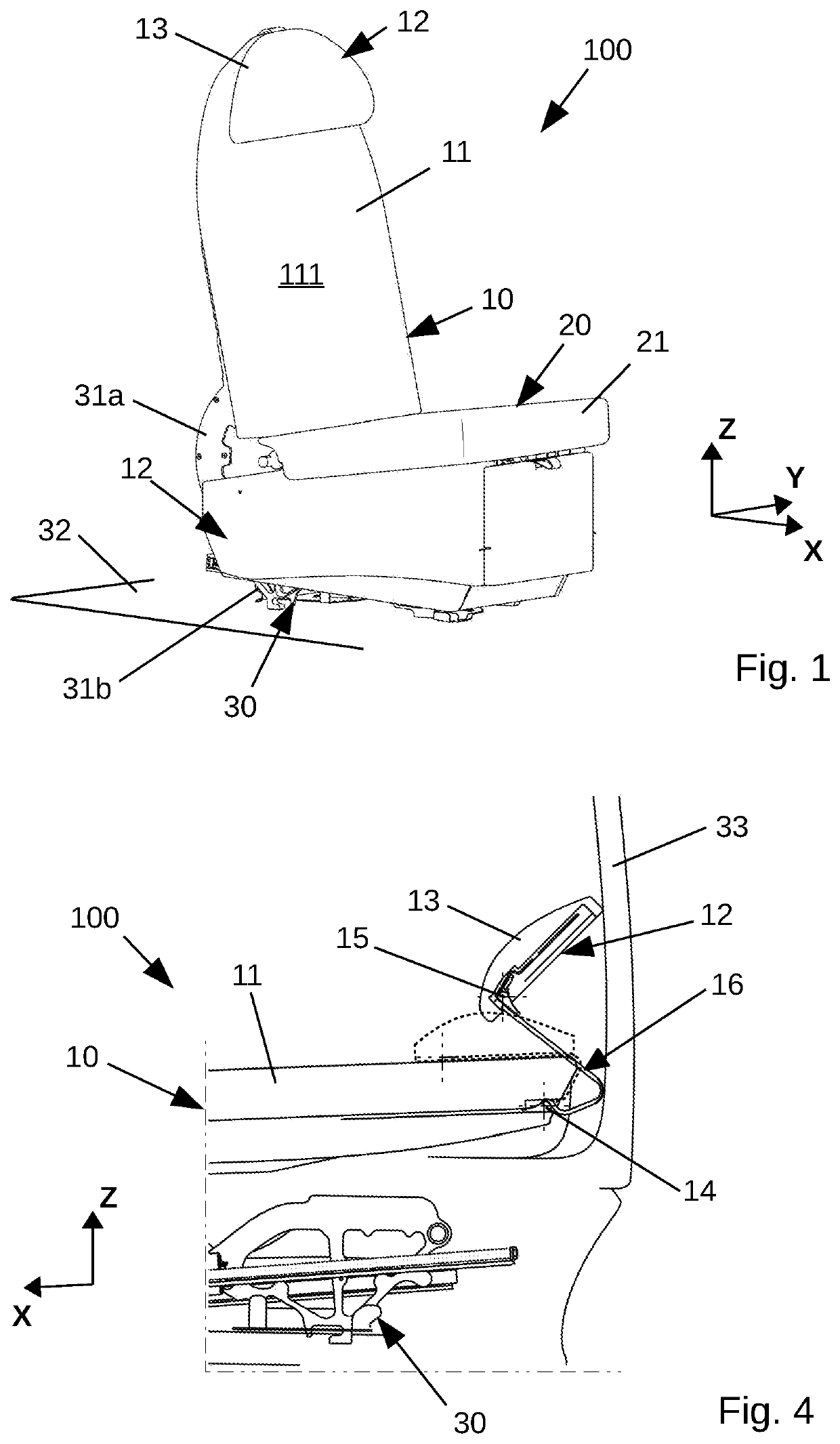 Armchair comprising an adjustable headrest