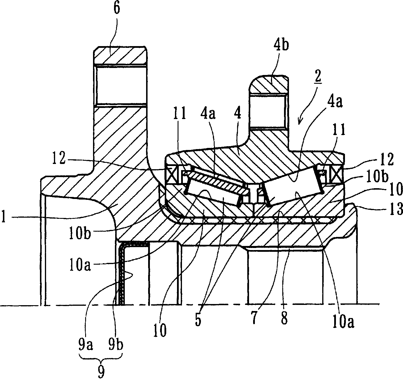 Bearing device for wheel