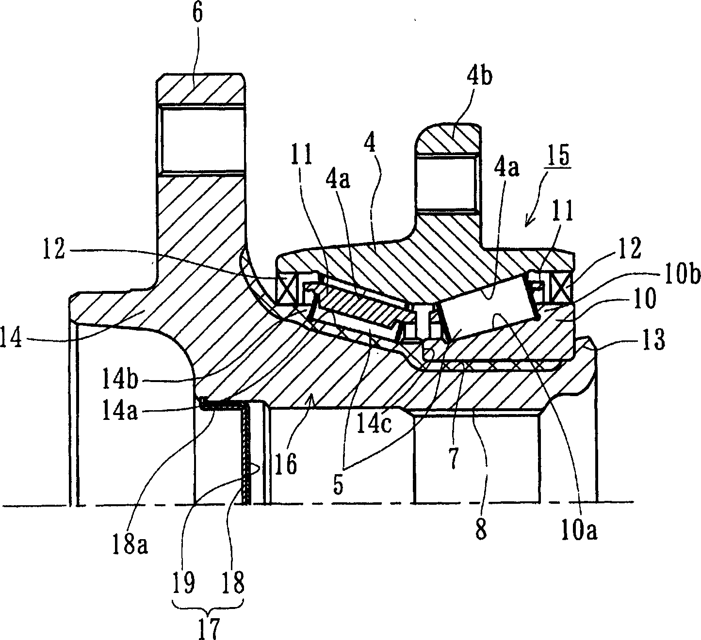 Bearing device for wheel