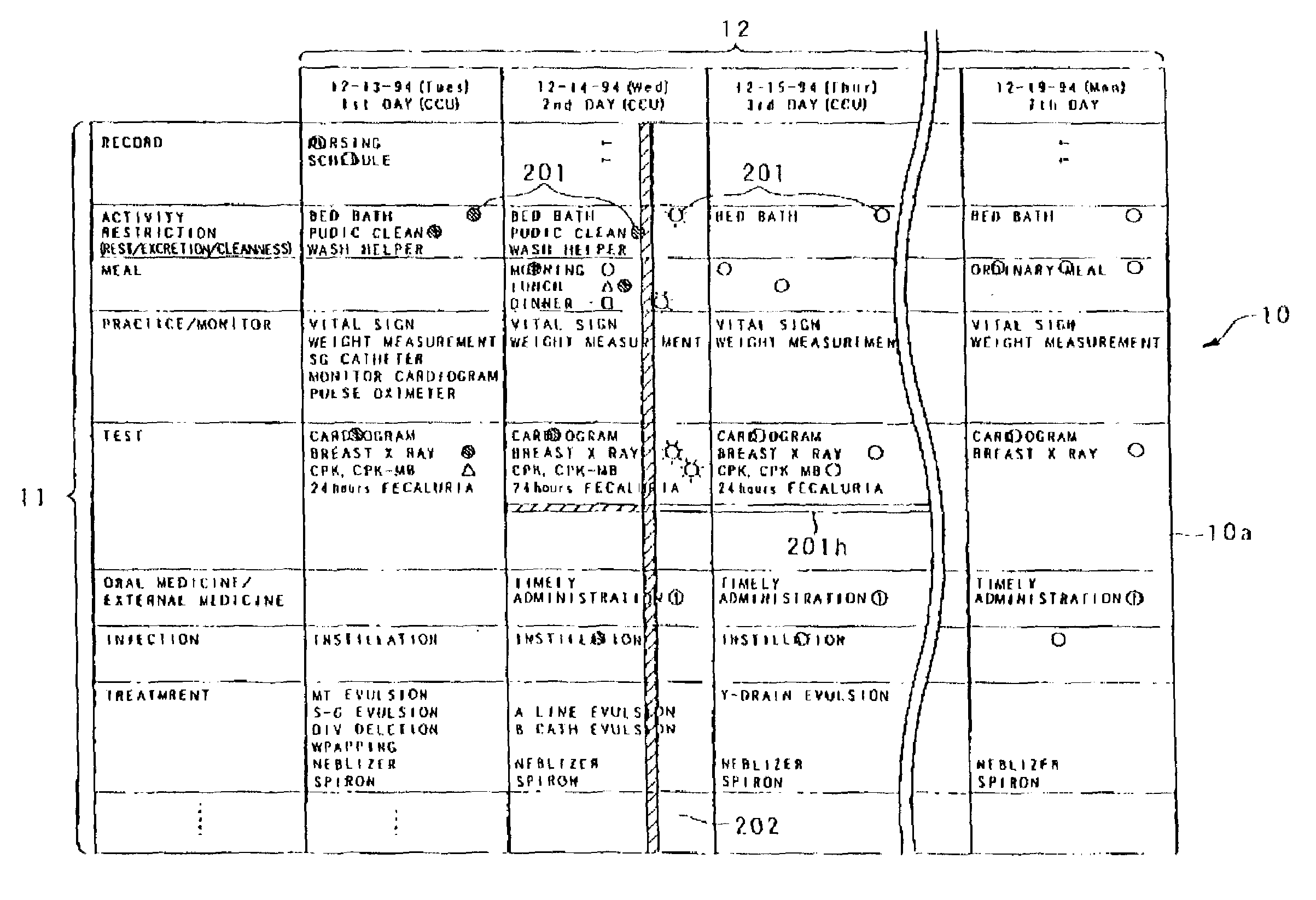 System for aiding to make medical care schedule and/or record, program storage device and computer data signal embodied in carrier wave