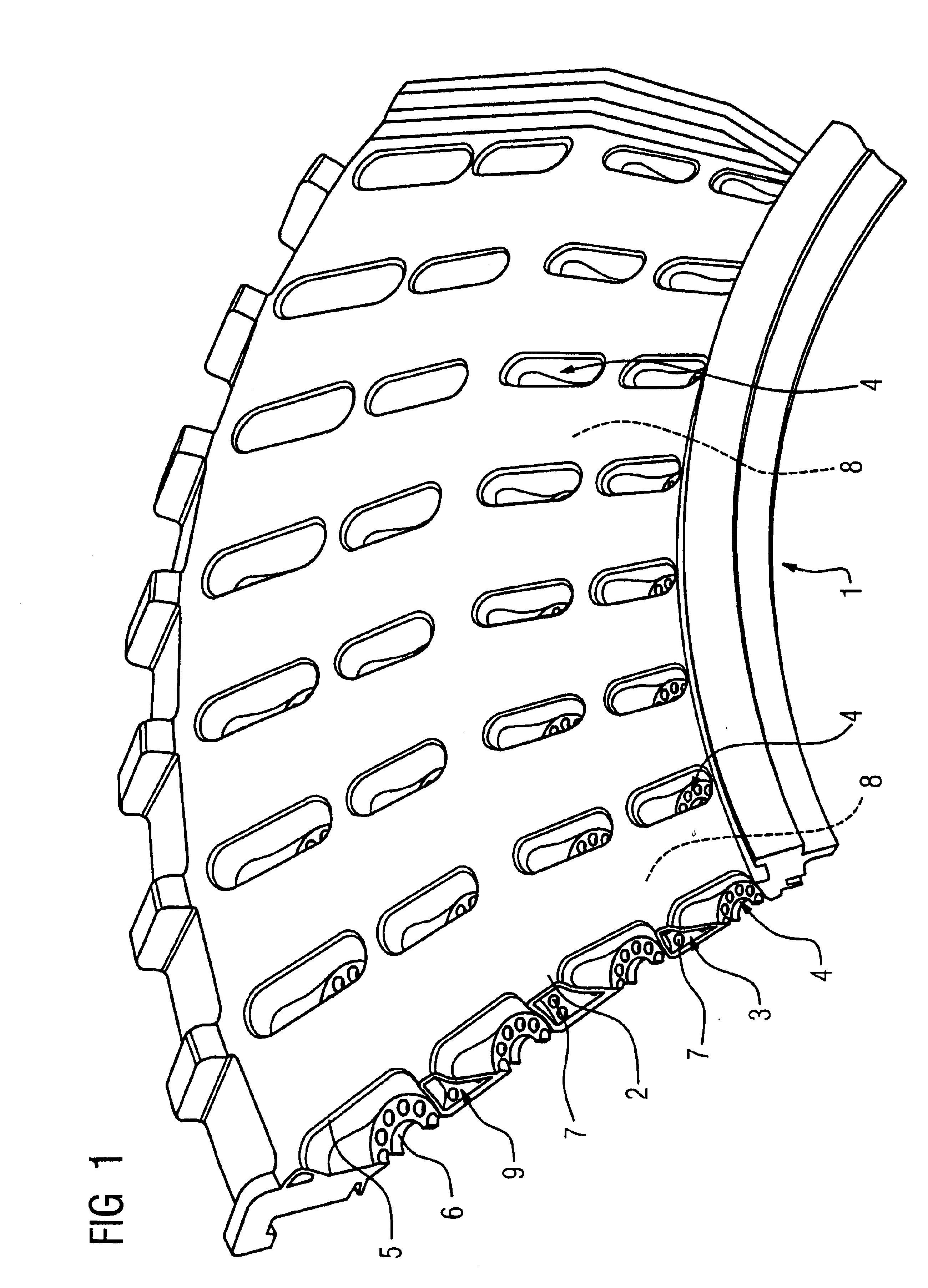Combustion chamber with a closed cooling system for a turbine