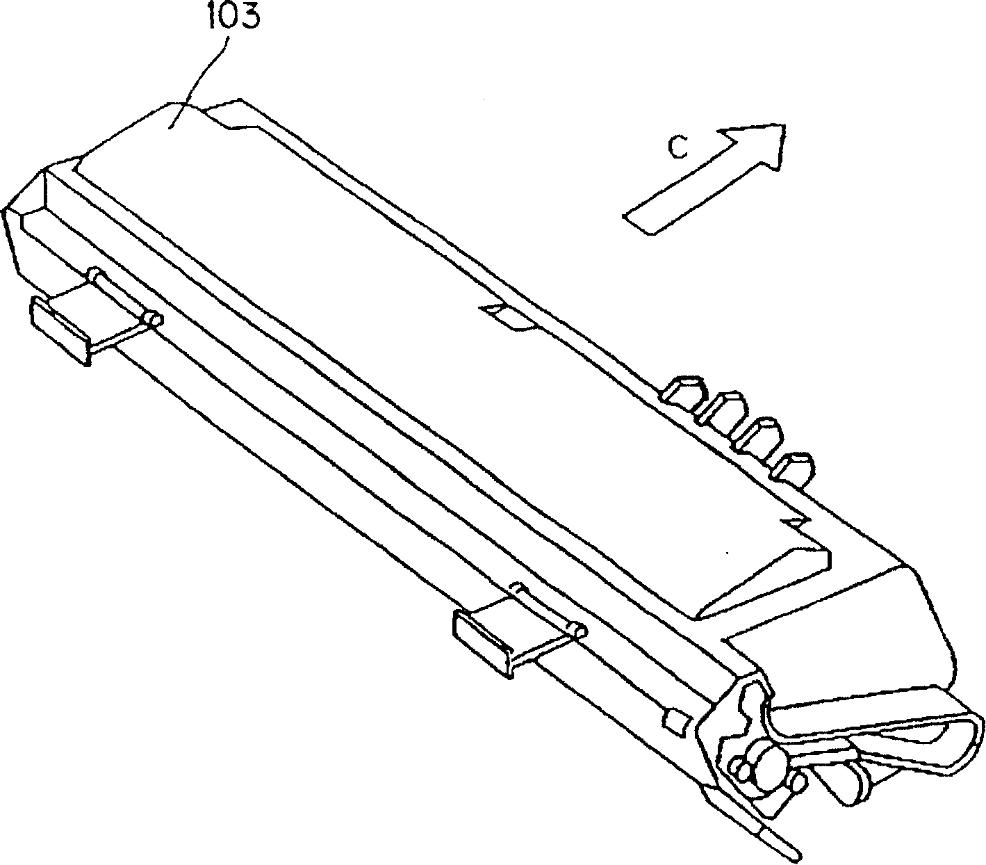 Image forming device and processing cassette mounted on same removably