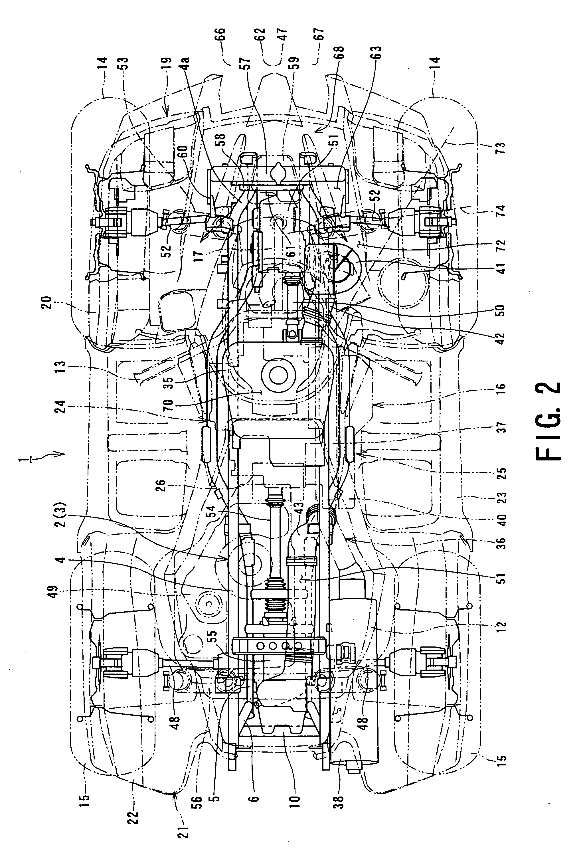 Front structure of all terrain vehicle