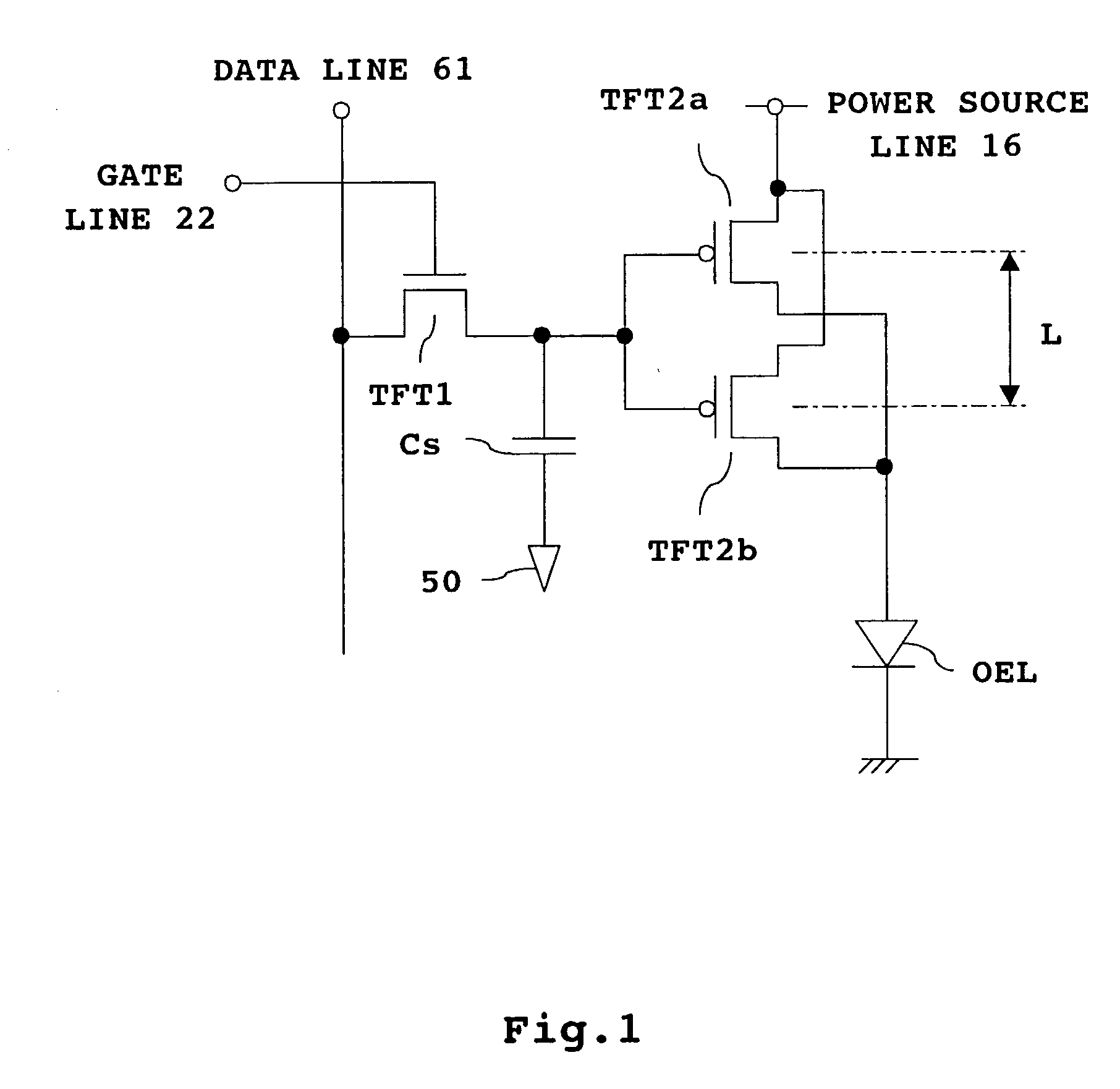 Semiconductor device having thin film transistor for supplying current to driven element