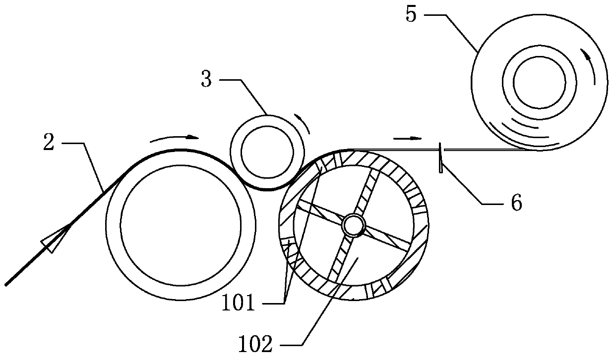 Rotary air blowing roller for assisting film rolling