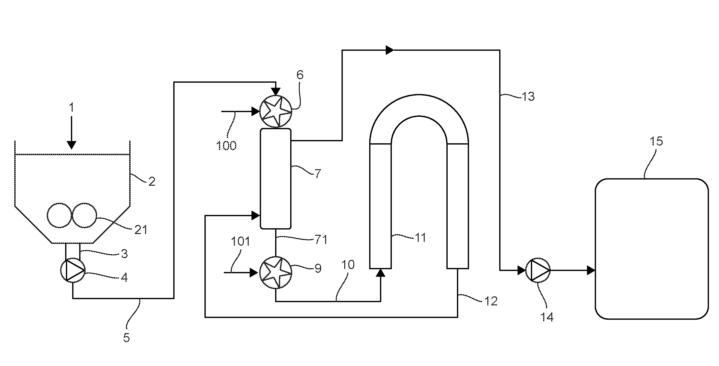 Method for the continuous thermal hydrolysis of sludge with a high dryness value