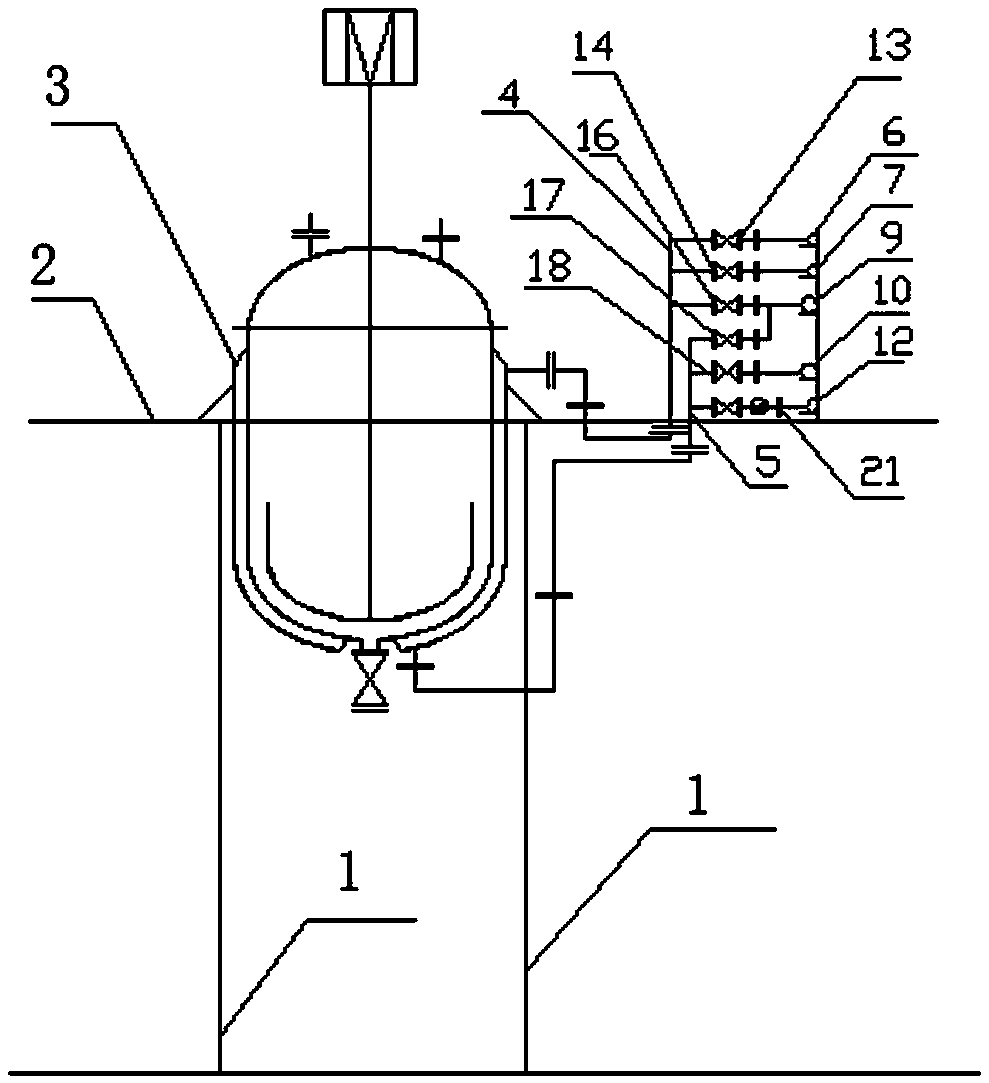 Arrangement method of reaction kettle steam drum and related pipelines