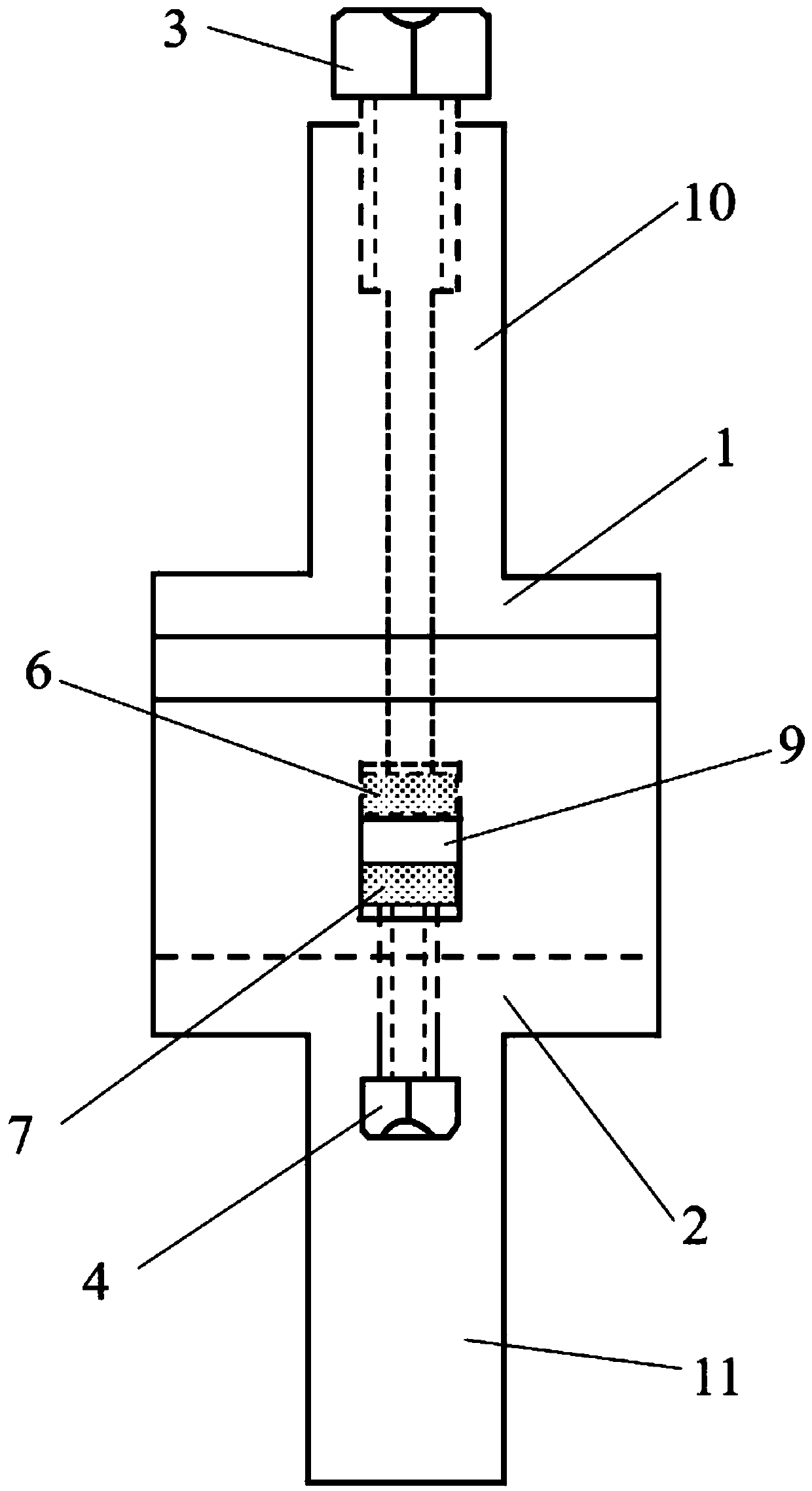 Material shearing fatigue property testing method